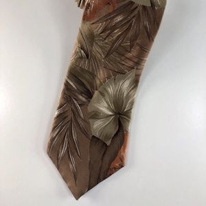 Morgan Hart Brown/Gold Floral Print Men's Tie T33